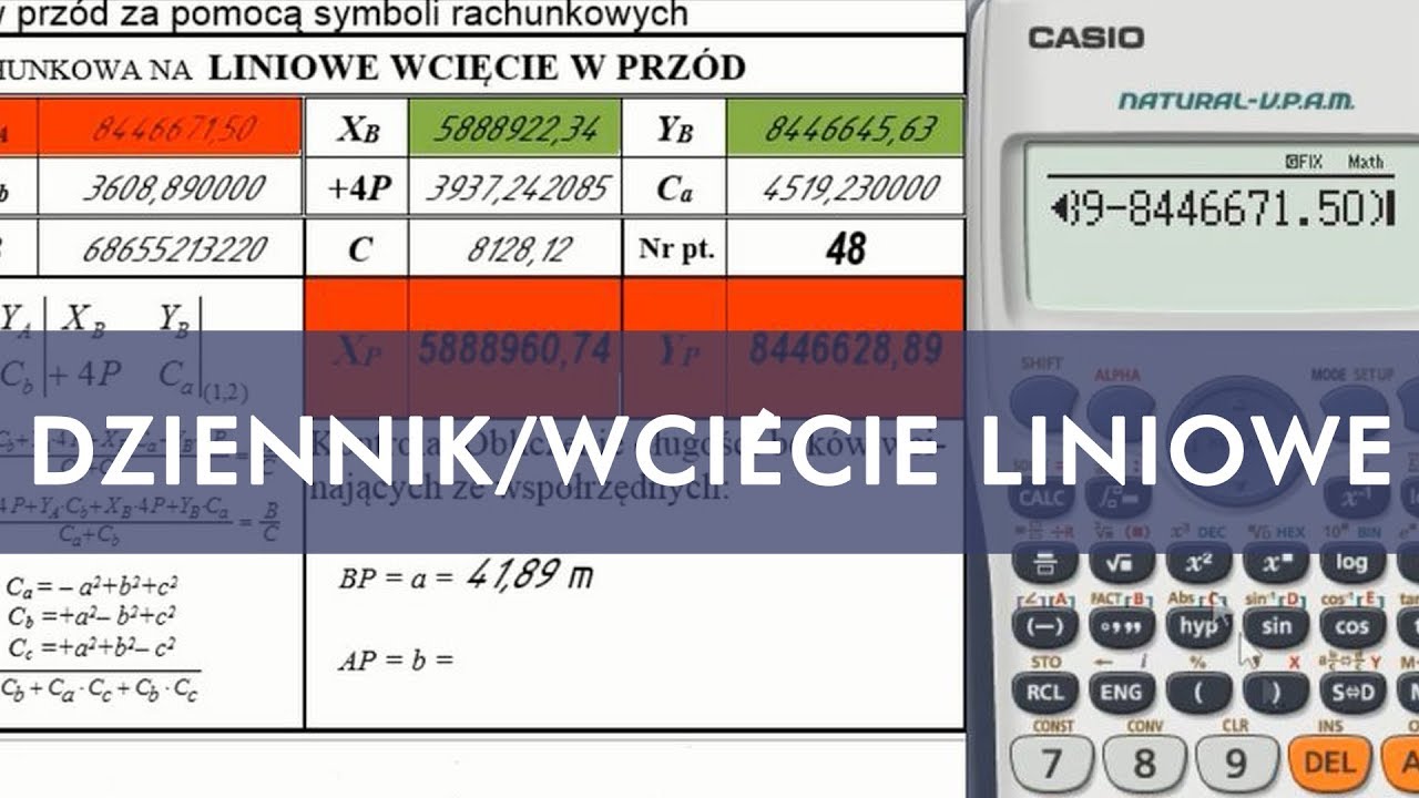 GEODEZJA - dziennik wcięcie liniowe