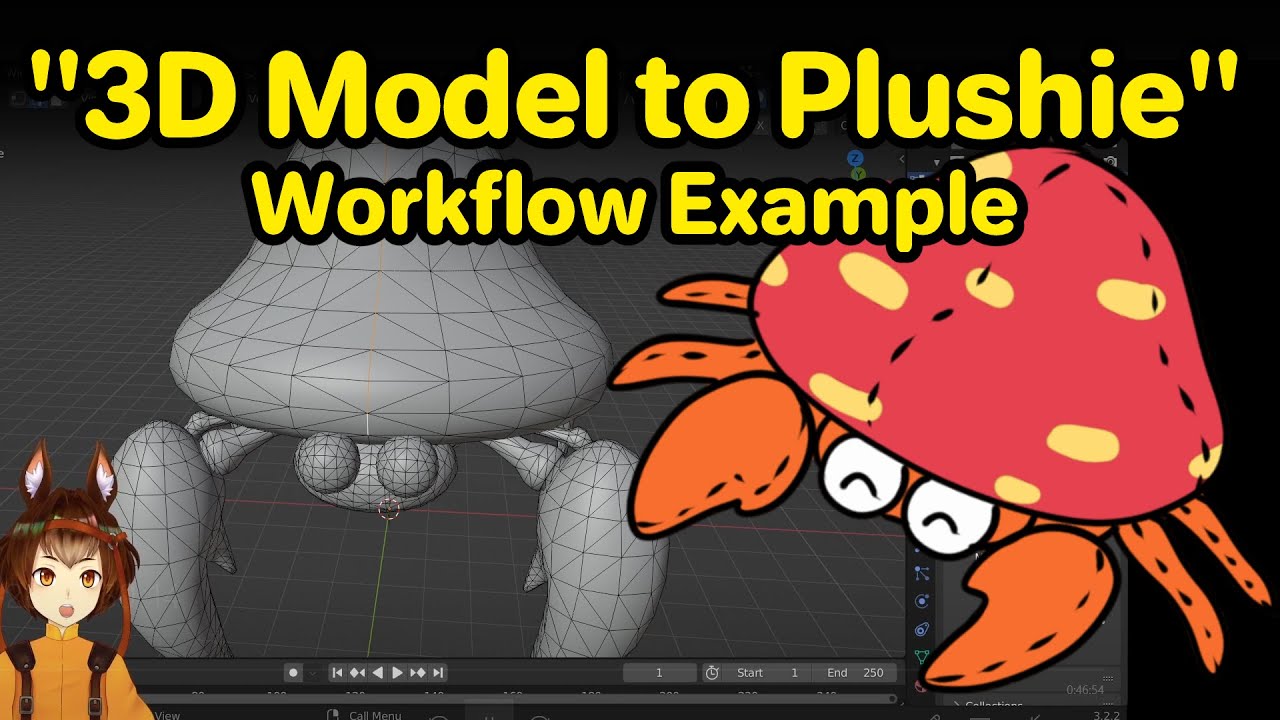 Making A Sewing Pattern with Pokemon Models in Blender