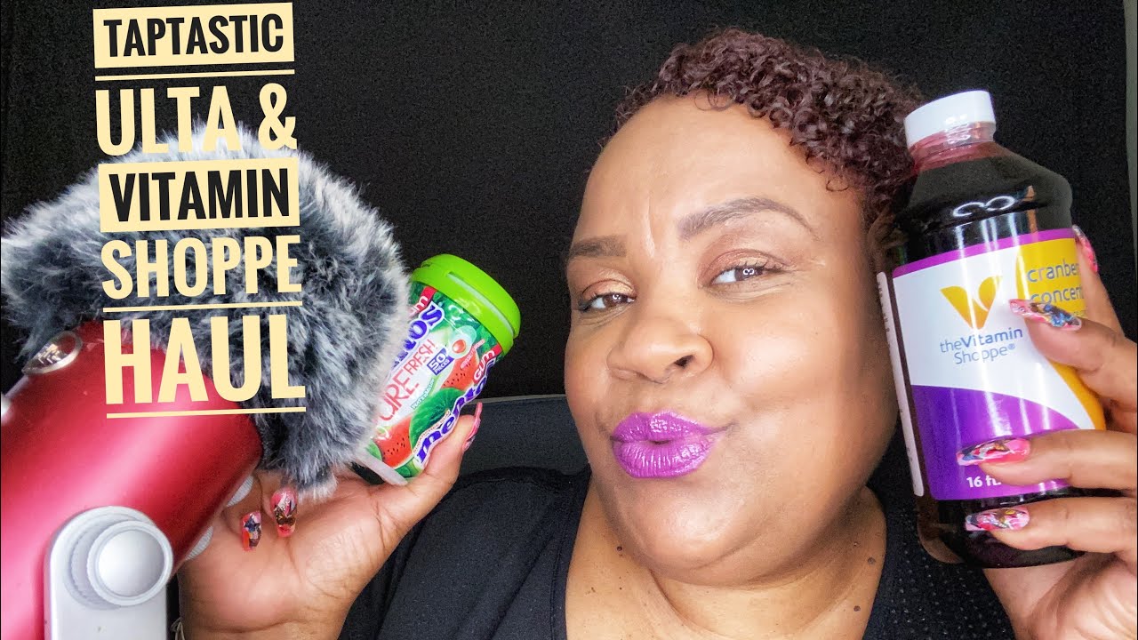 Vitamin Shoppe & Ullta Haul, Tapping, Gum Chewing~ASMR