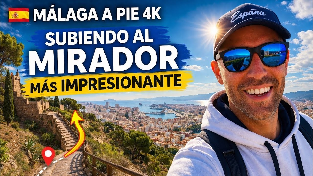 La Mejor Vista de Málaga… Bajamos Hasta el Puerto | Walking Tour POV 4K