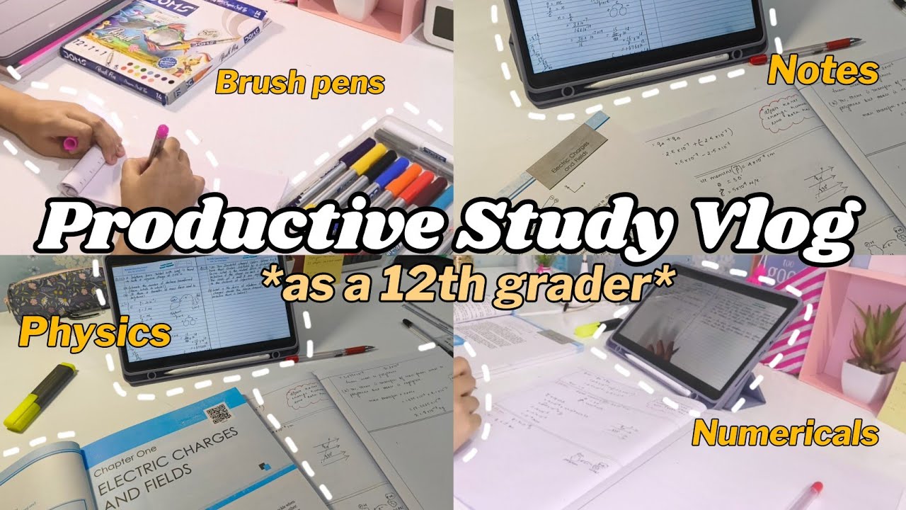 Productive Study Vlog 📚🍃 as a 12th grader✨