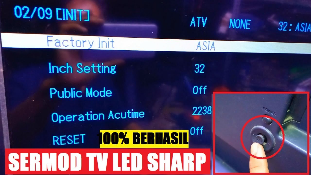 CARA MASUK SERMOD TV LED SHARP TOMBOL JOYSTIK  UNTUK MENGHILANGKAN EROR