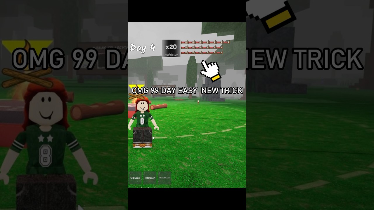 Ого! Новый трюк &mdash; 99 дней легко | Roblox #99nightintheforest #roblox