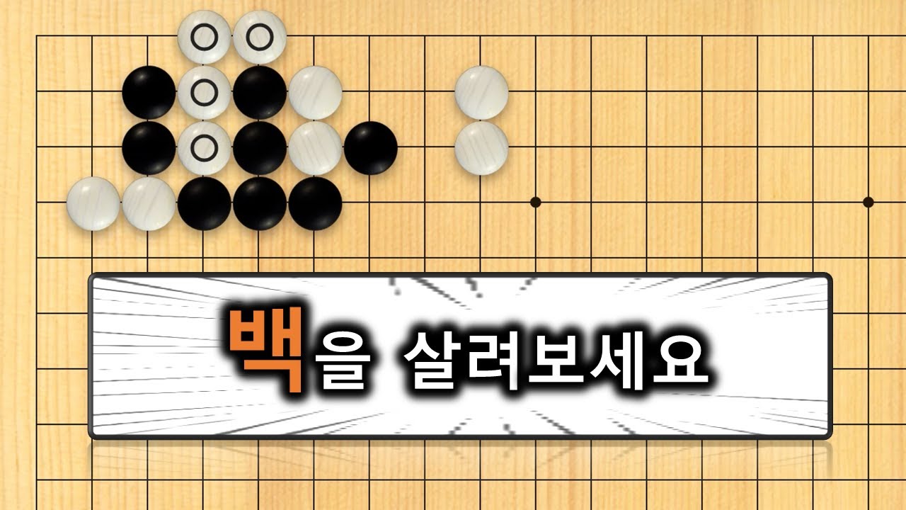 【3분 사활】바둑 초급문제 : 과연 백이 무사히 건너갈 수 있을까요 #바둑초보