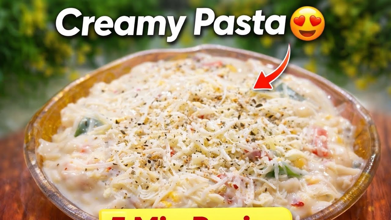 Creamy White Sauce Pasta!”👉 “Restaurant Style😍” #youtubefood #foodforfoodies #recipe #easyrecipe 