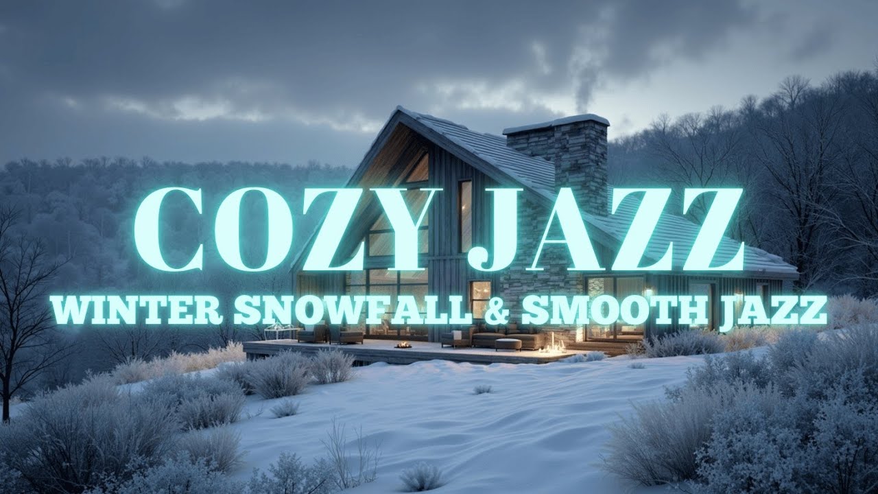 Уютная джазовая атмосфера хижины | Зимний снегопад и гладкий джаз для глубокого расслабления