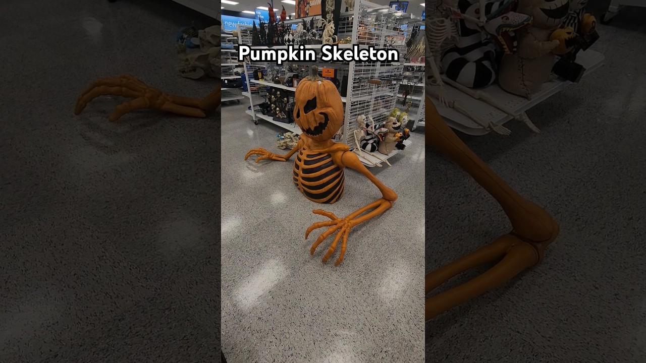 Scary Halloween Pumpkin Skeleton?! #halloween #decor #skeleton #creepy #shorts