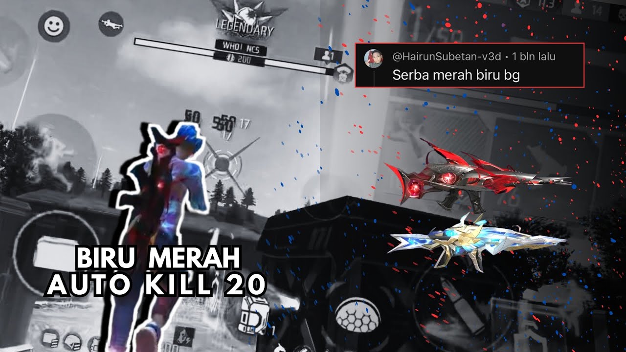 FULL SERBA WARNA MERAH BIRU AUTO BOYAHH AUTO AIM MERAH !!!😯 ( FREE FIRE INDONESIAN )