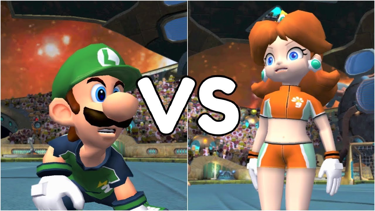 Super Mario Strikers - Luigi vs Daisy - GameCube Gameplay (720p60fps)