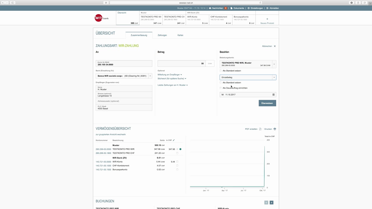 Tutorial E-Banking &laquo;Zahlung&raquo;
