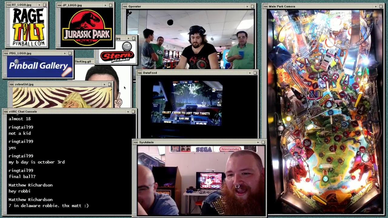Rage Tilt Pinball Stern Jurassic Park Live Stream