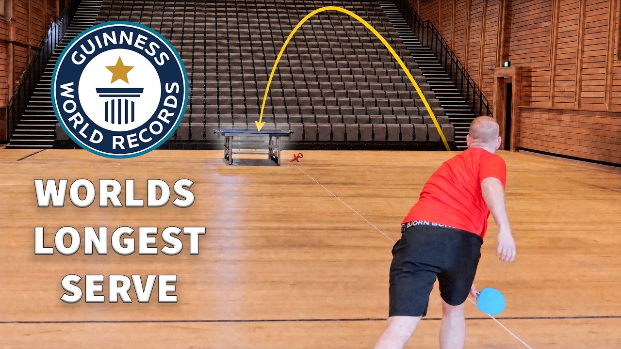 World&rsquo;s Longest Table Tennis Serve [World Record]