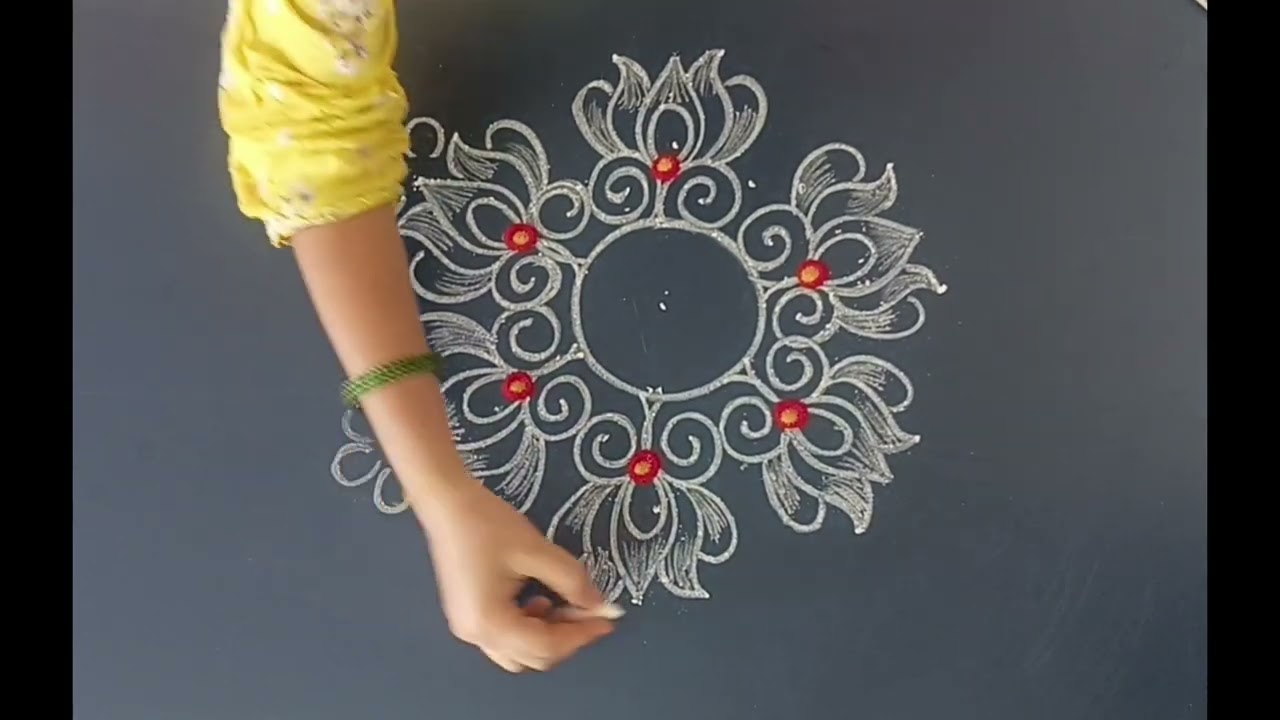 Siddisrangoli chukkala muggulu #easy muggulu #kolam muggulu 
