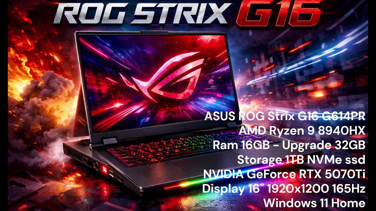 ASUS ROG Strix G16 G614PR - Unboxing - Disassembly - Ram Upgrade