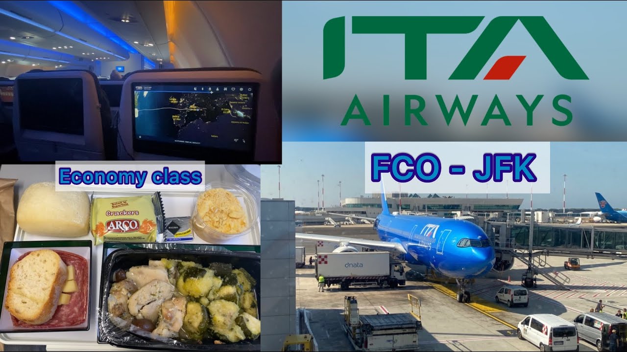 ITA Airways - Economy class | trip report | flight from Roma (FCO) to New York (JFK). - Volo