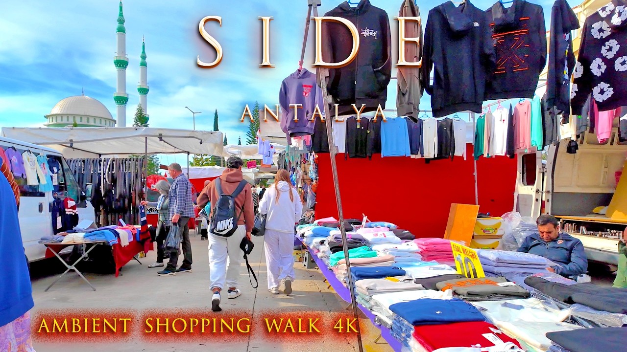 SIDE Saturday BAZAAR 4K 🛍️ T&Uuml;RKIYE #turkey What's on the market? Replicas or original Turkish / ASMR