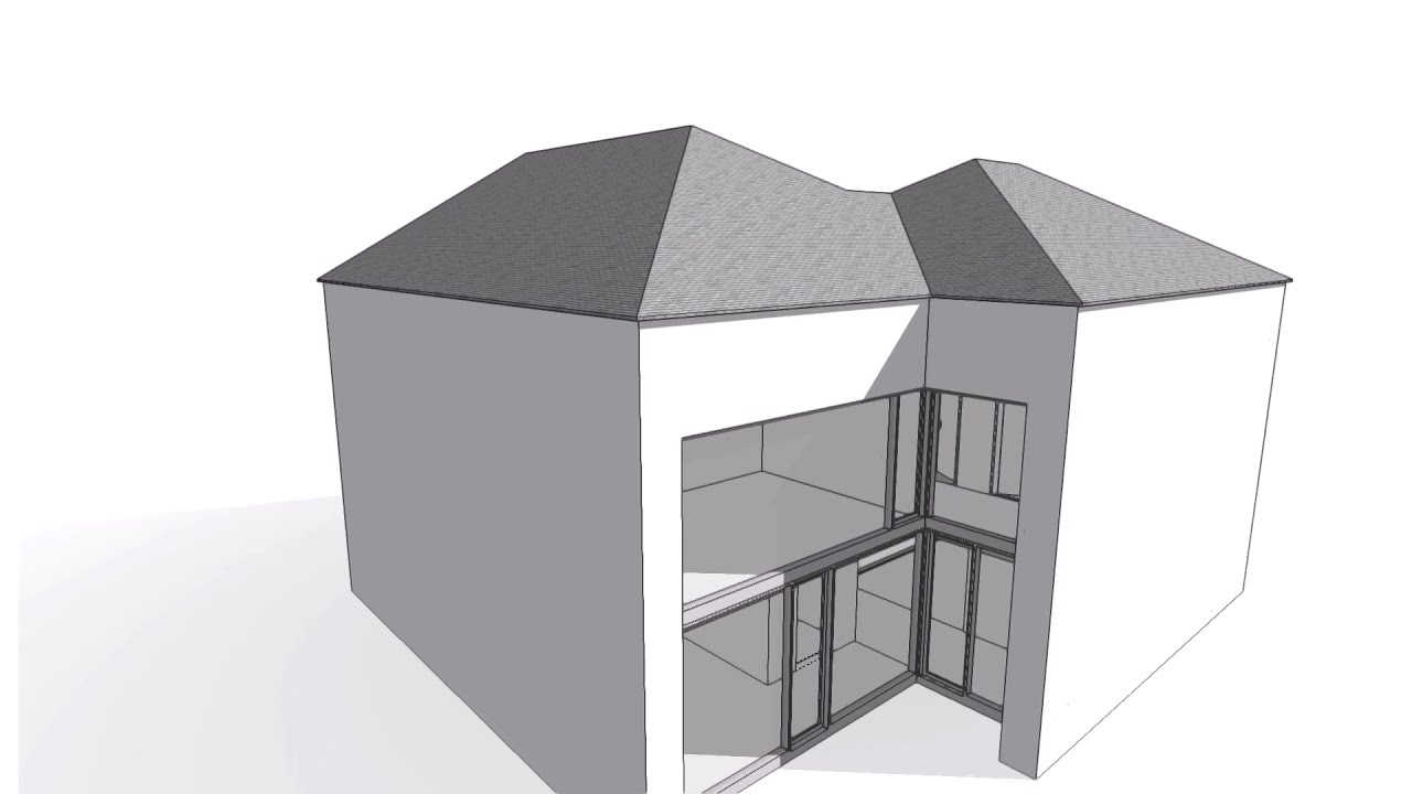 Een hellend dak tekenen, gekoppeld aan muren | Vectorworks