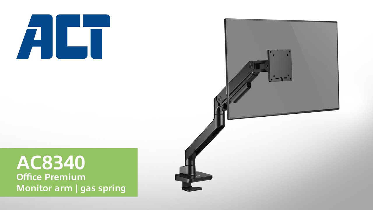 How to install: ACT AC8340 Monitor arm Office Premium with gas spring