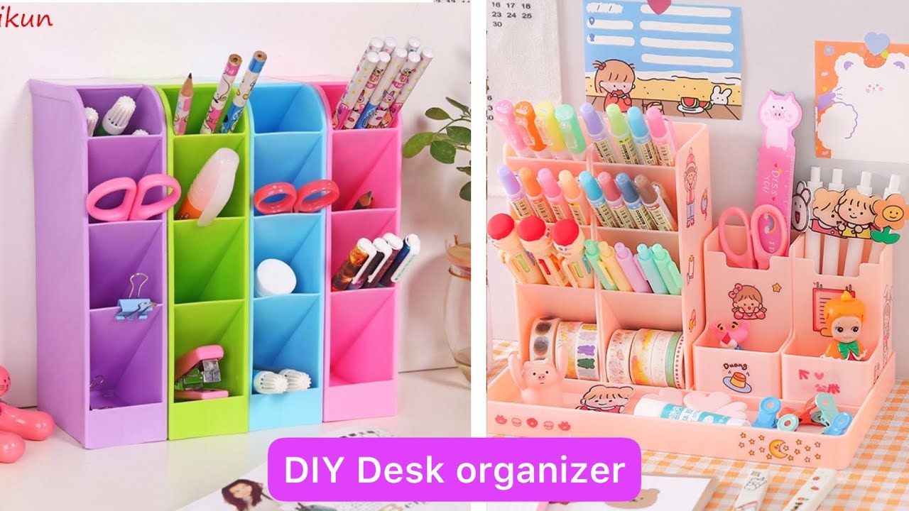 DIY Desk Organizer / DIY Desk Decor Ideas / Study table decoration ideas / Paper Crafts for School