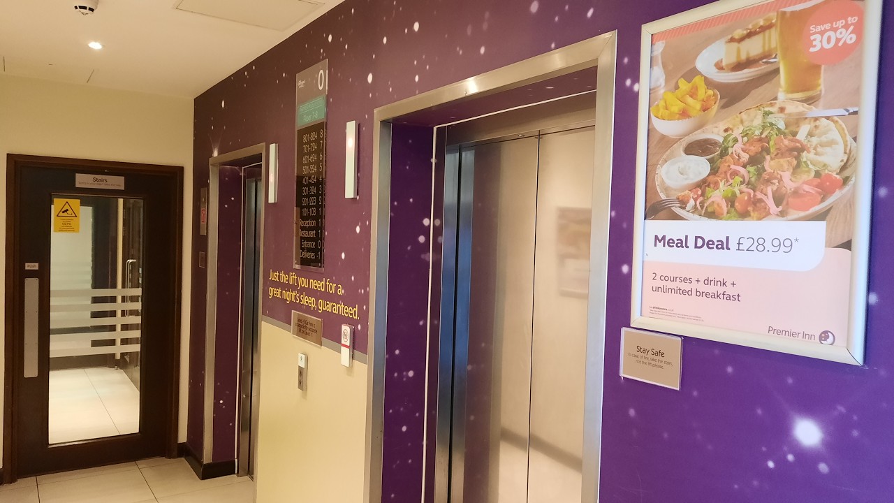 Premier Inn lifts @ London Archway