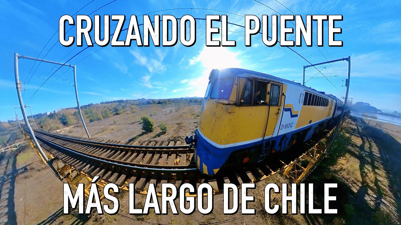 [Cab Ride 360] Cruzando el puente ferroviario más largo de Chile (Locomotora Alco GE D-16000).