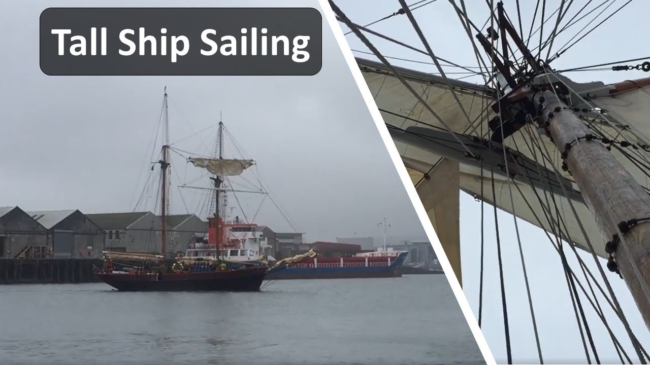 Tall ship sailing a top sail schooner & Uk sailing