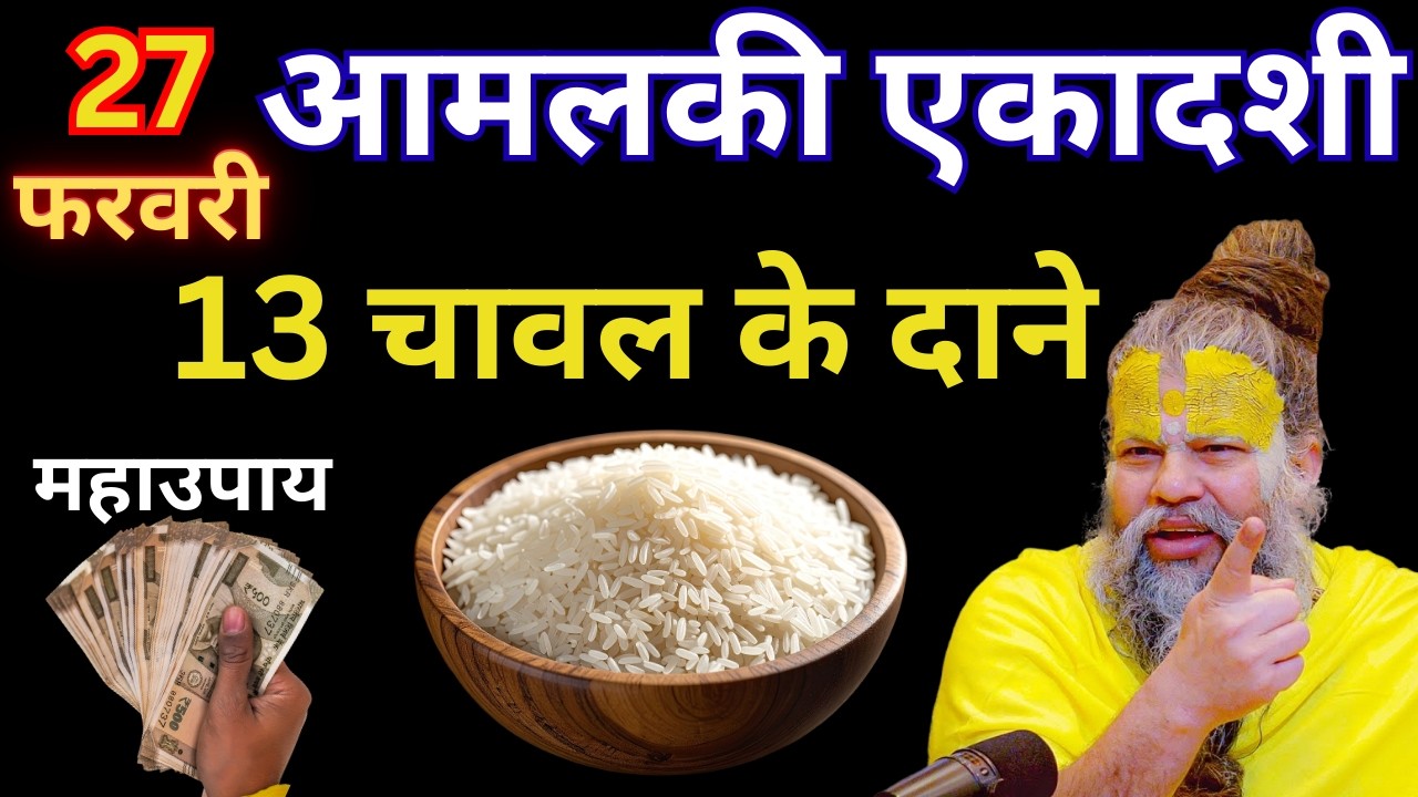 27 फरवरी शुक्रवार फाल्गुन आमलकी एकादशी तिथि के दिन 13 चावल के दाने वाला उपाय जरुर करे  #premanandji