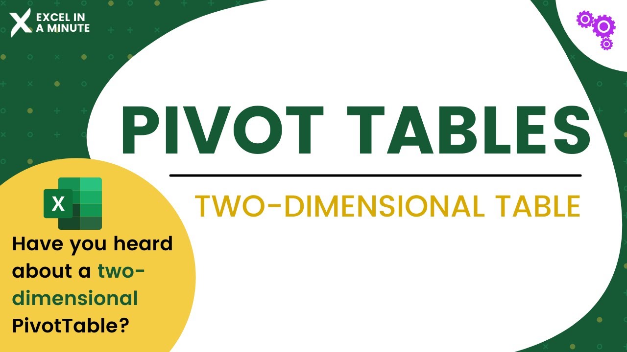A TWO-DIMENSIONAL PIVOT TABLE IN EXCEL (WHAT IS IT?) BY  EXCEL IN A MINUTE