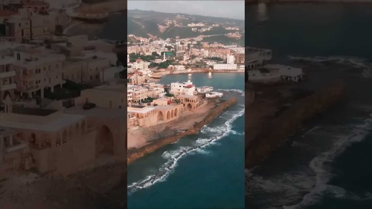 Batroun coastal town North Lebanon. Old City extends, circular bay with characteristic port #Shorts