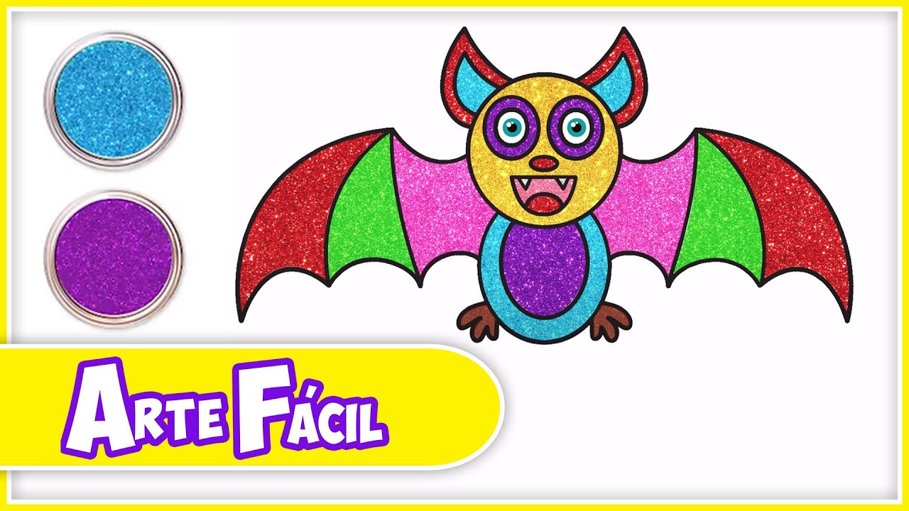 Arte F&aacute;cil | O MORCEGO DE HALLOWEEN! Aprenda a Desenhar e Pintar! | DESENHO DE PINTAR