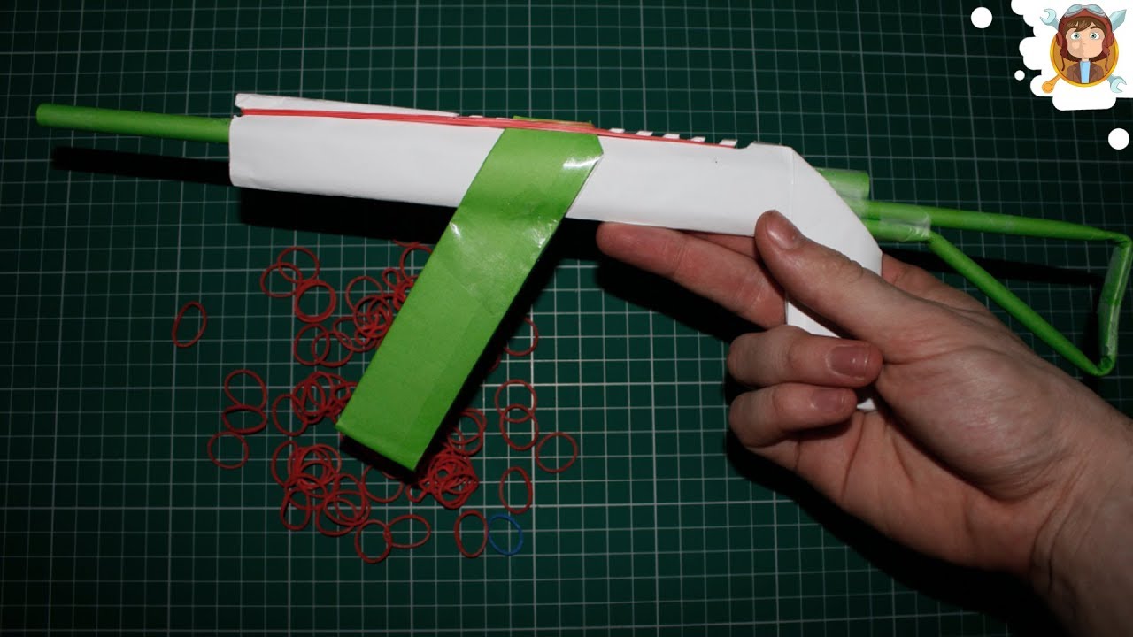 Como fazer uma Ak 47 de Papel - (Dispara 11 Elásticos)