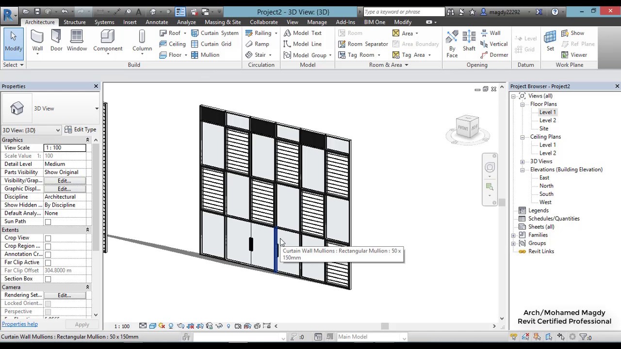 Louvers shading system by Curtain walls - Q.A - Revit Arch