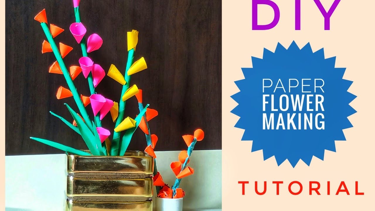 Easy and Beautiful Paper Flower Making Tutorial | DIY Paper Flowers / Easy Crafts