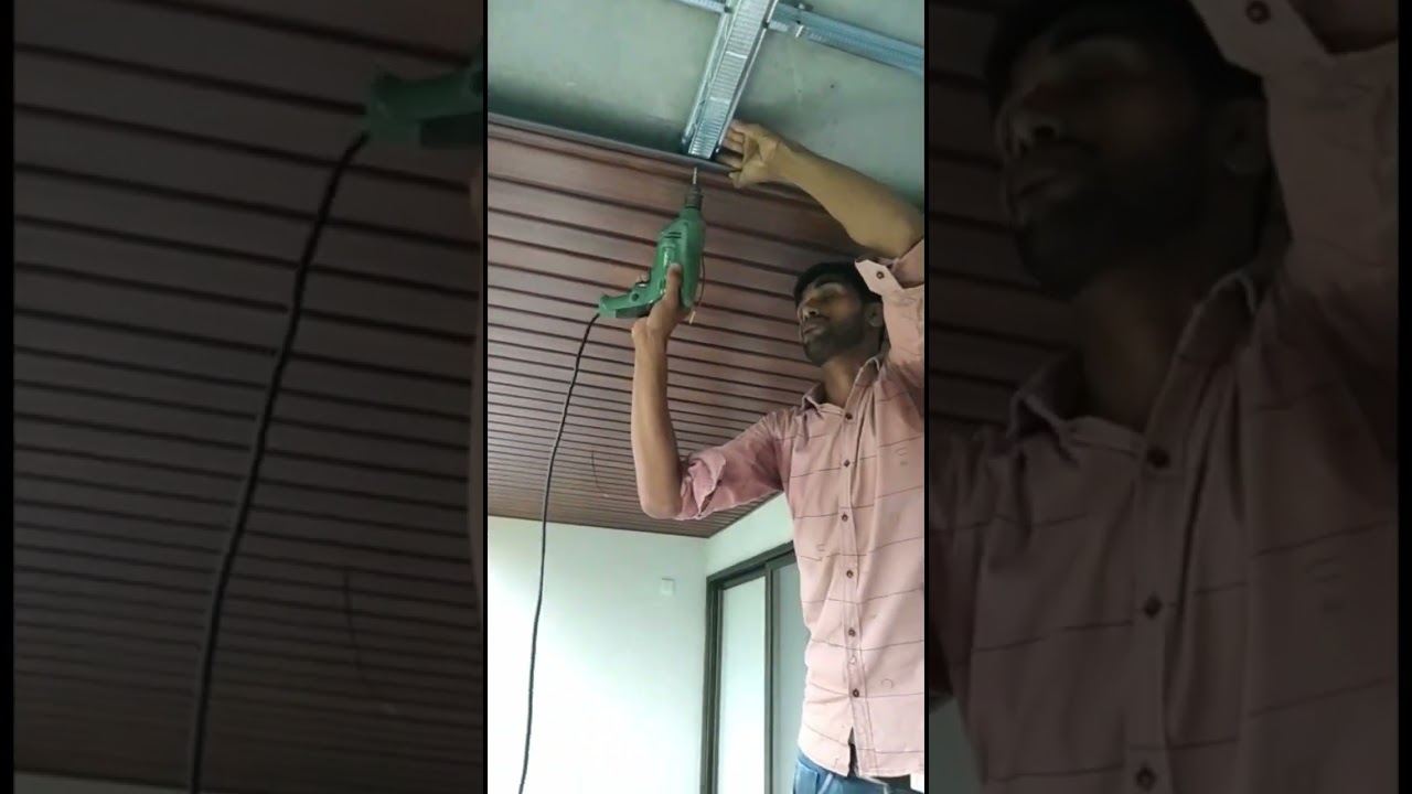 soffit VOX  panel ceiling installation #youtubeshorts #shorts #pvc