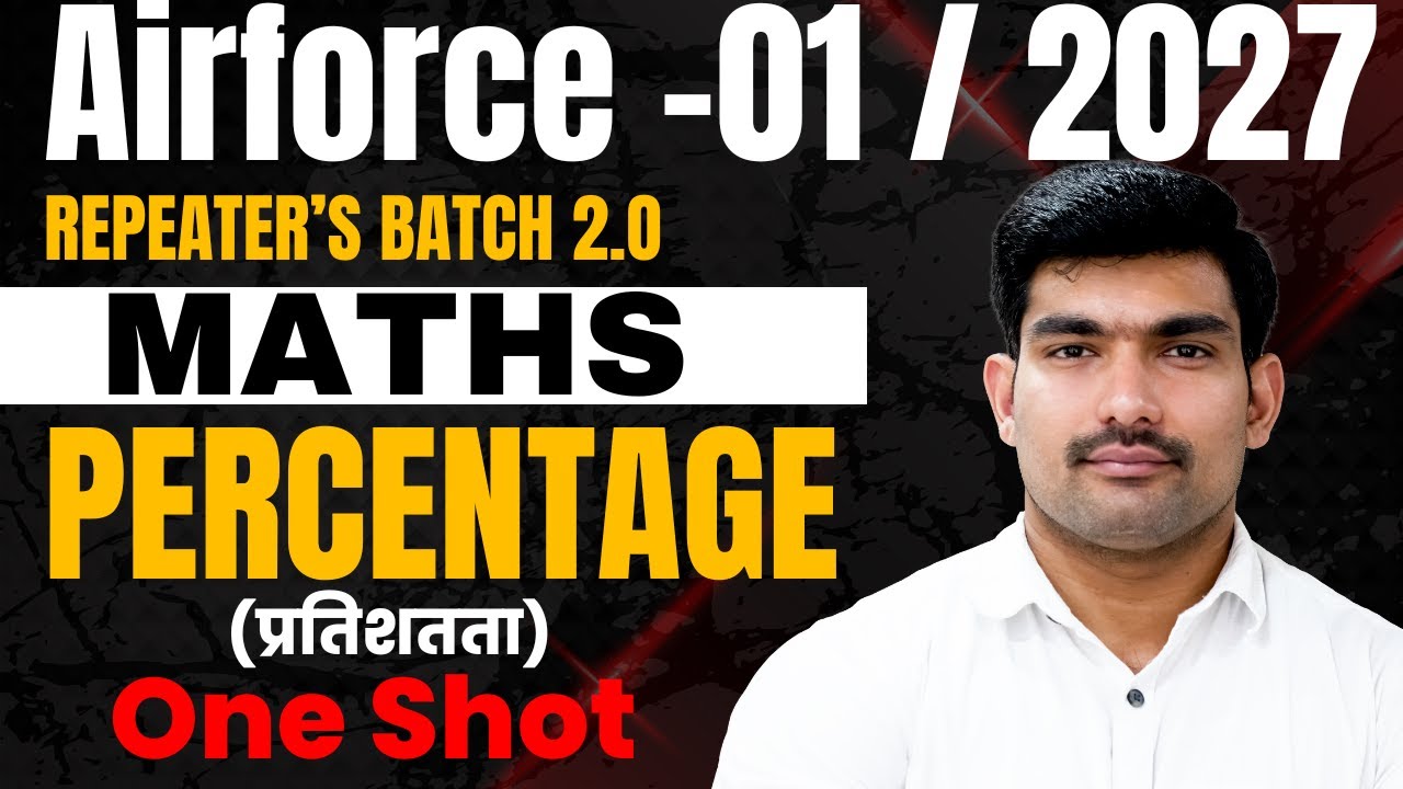 Complete Percentage in One Shot | Percentage Maths Tricks and Concept By Robin Sir | Airforce 1 2027