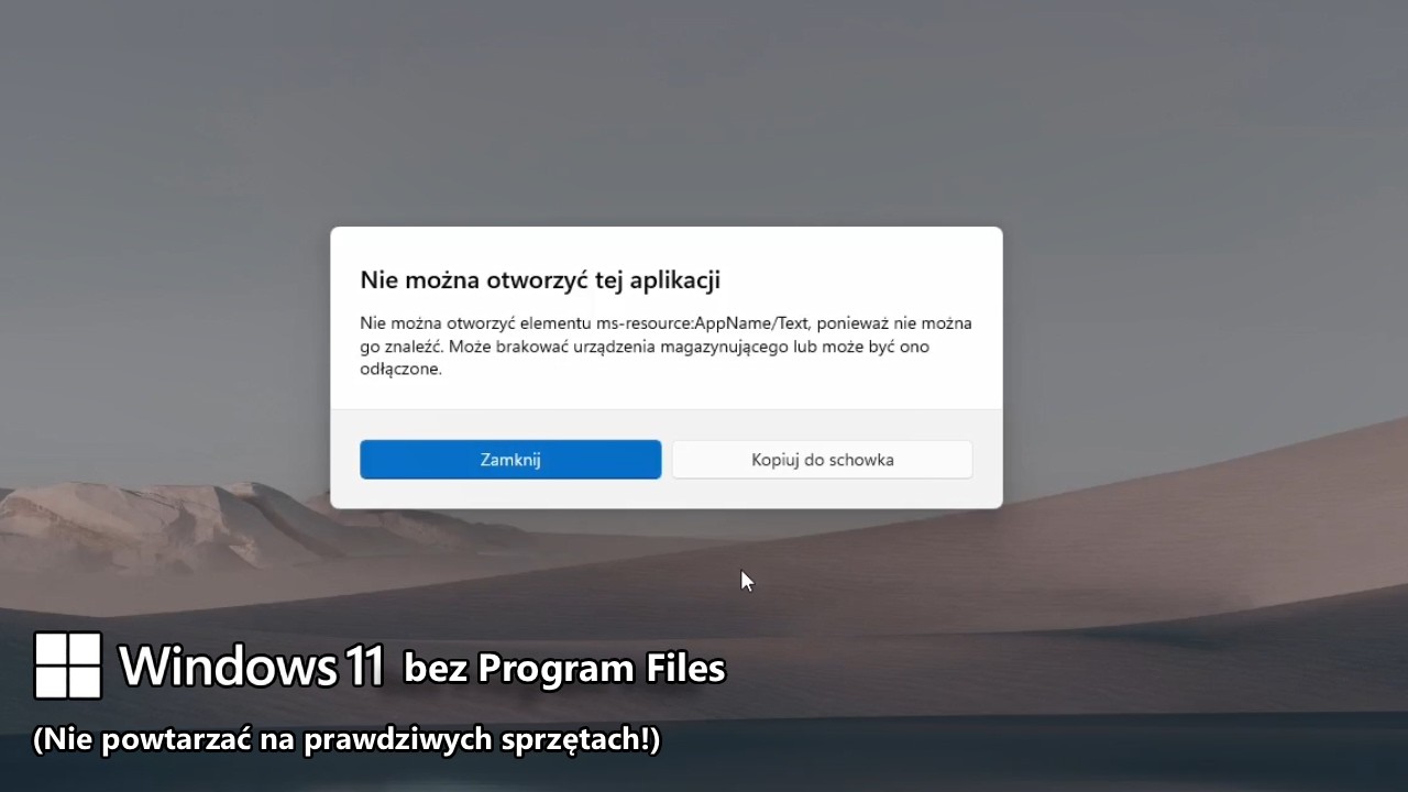 Windows 11 bez... Program Files! (+ ProgramData)