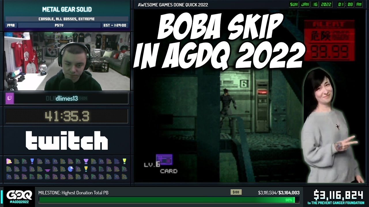 Boba skip was the big finale of AGDQ 2022