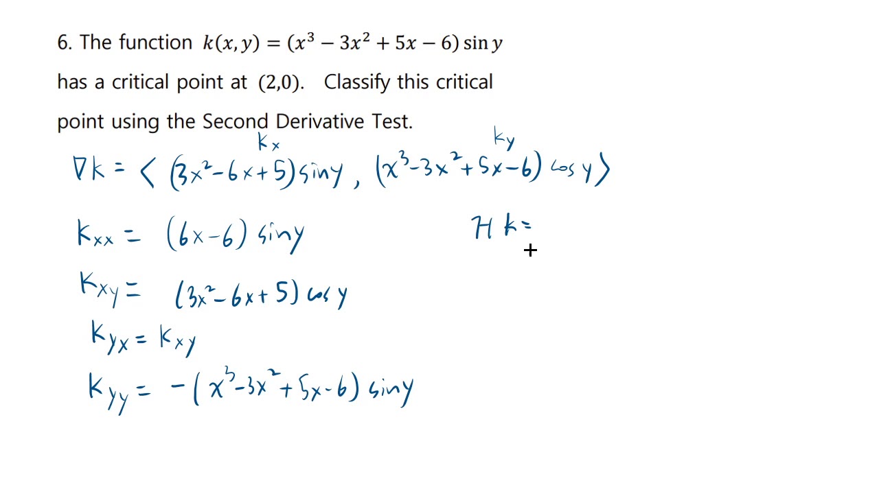 Classify the type of extrema of a given critical point
