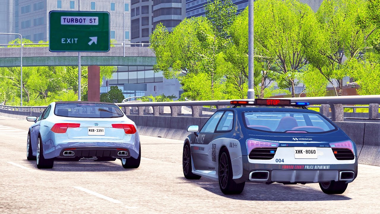 BeamNG Drive Crashes - Police Chases, Roadblocks & Fails #1