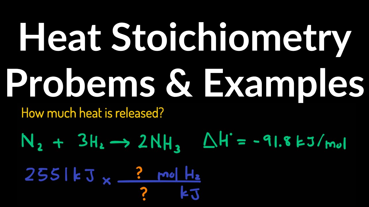 Heat / Enthalpy (∆H) Stoichiometry Practice Problems & Examples with Thermochemical Equations