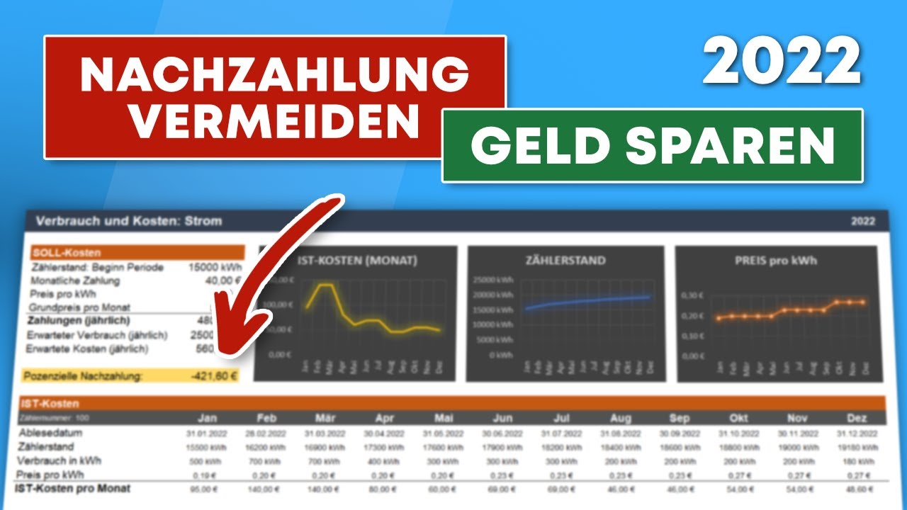 Strom und Heizkosten berechnen und sparen in Excel