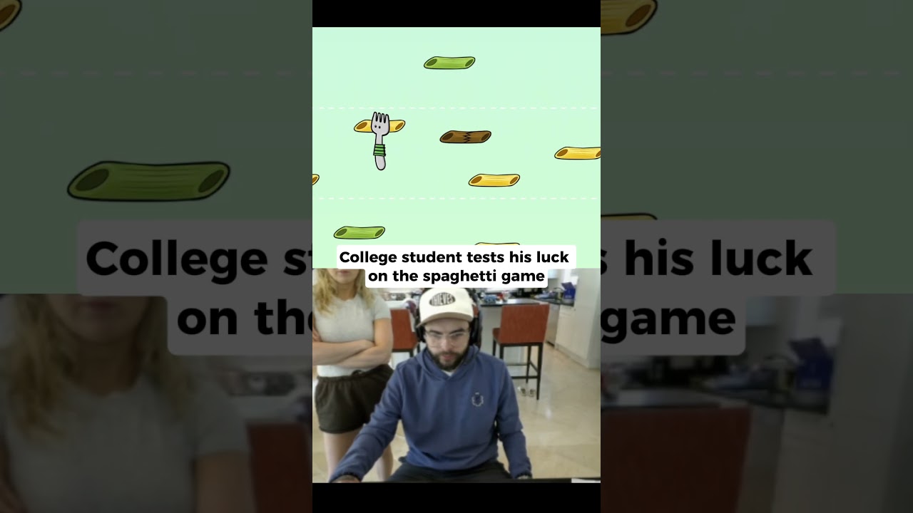 College student play the spaghetti game to pay his student loan debt