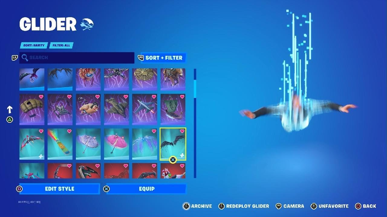 Fortnite all gliders