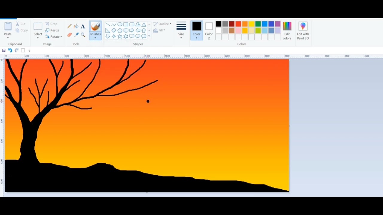 Beautiful scenery of landspace ll computer painting ll scenery of landspace ll ms paint Design 🎨🖌️