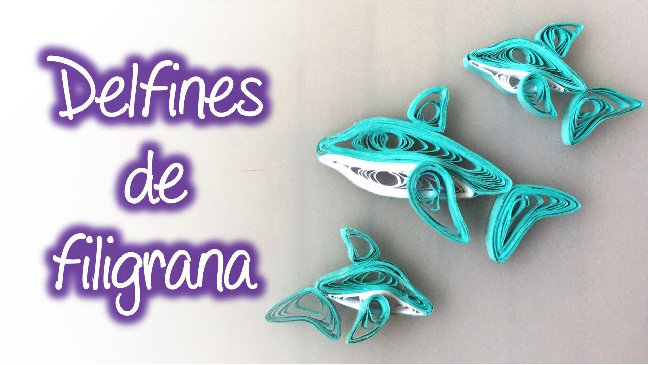 Delfines de Filigrana ( Dije y Aretes ), Quilling Dolphins ( earrings and pendant )