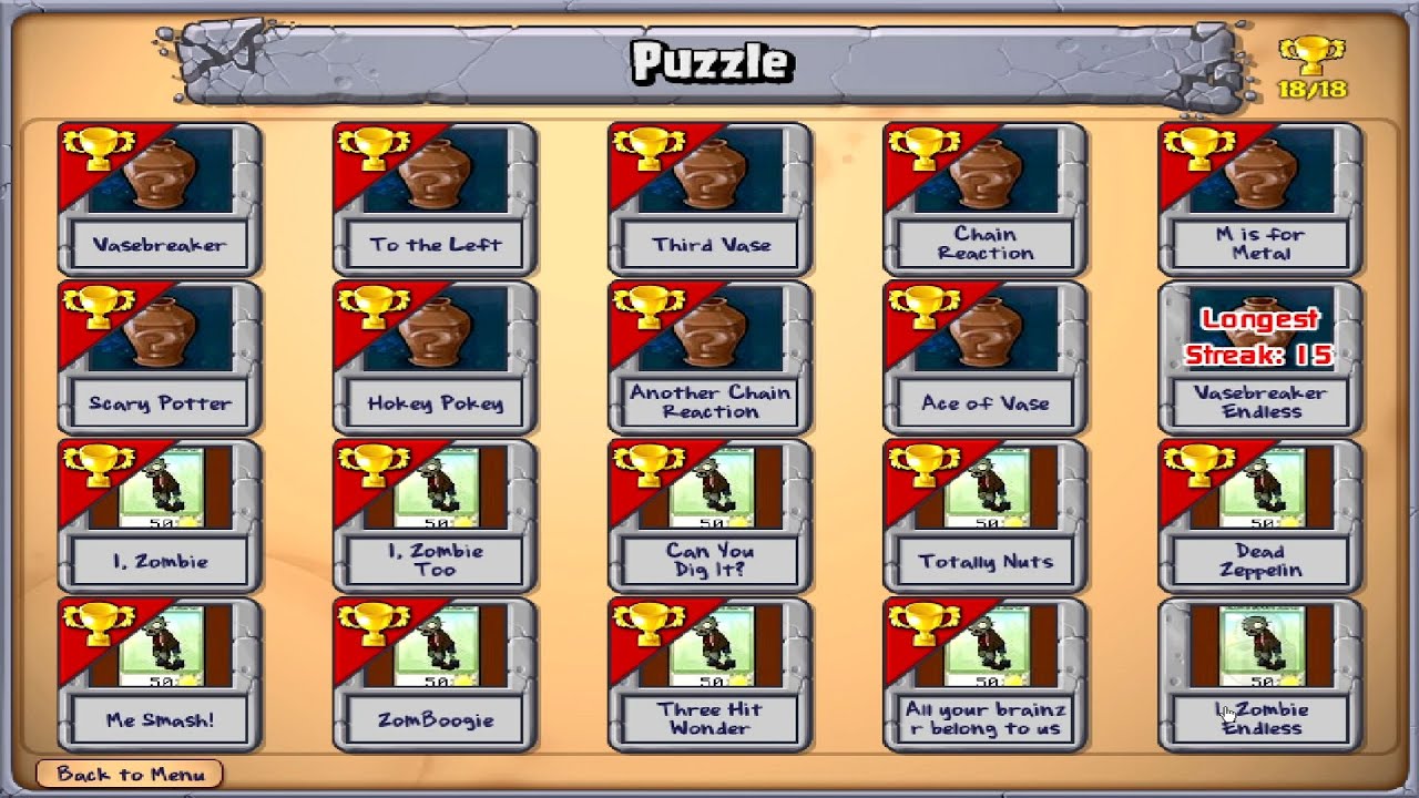 Plants VS. Zombies (PC) // Full Game 100% Walkthrough (Puzzle)