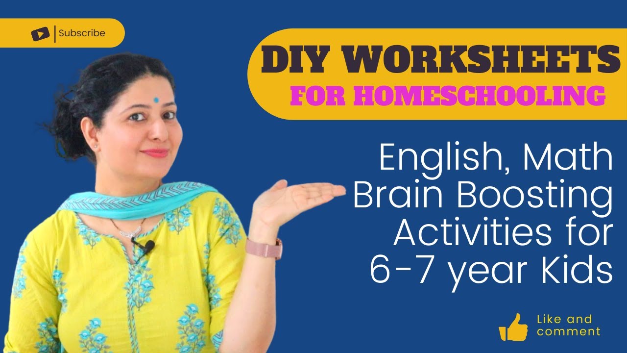 DAILY PRACTICE WORKSHEETS FOR HOMESCHOOLING 6-7 YEAR KIDS | ENGLISH, MATH, BRAIN BOOSTING ACTIVITIES