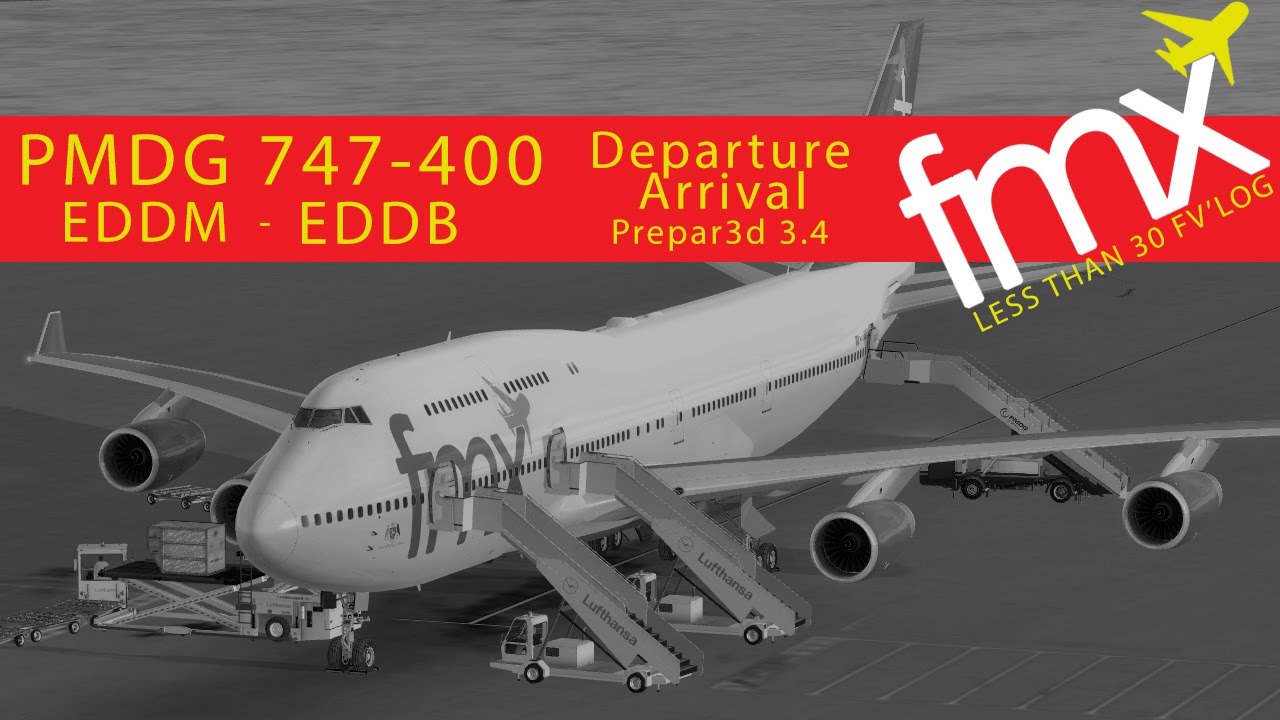 PMDG 747-400 V3 - EDDM-EDDB - CAT III Autoland, A Less than 30 FV'Log