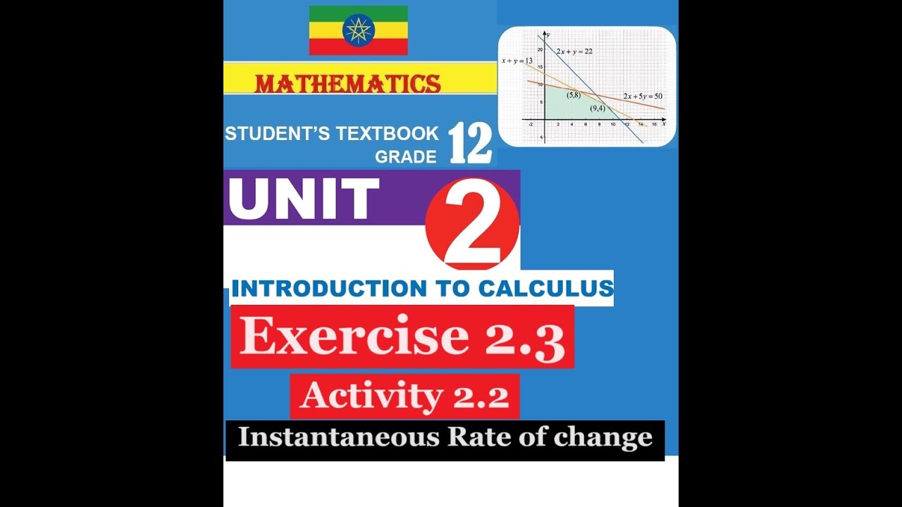 Mathematics Grade 12 Unit  2 Exercise 2.3 & Activity 2.2  (Instantaneous Rate of change)@mathT_21​