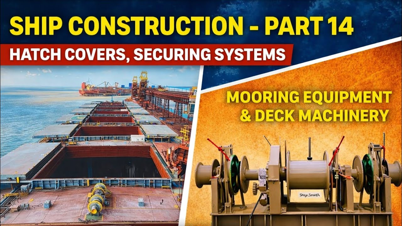 Ship Construction – Part 14 | Hatch Covers, Securing Systems, Mooring Equipment & Deck Machinery